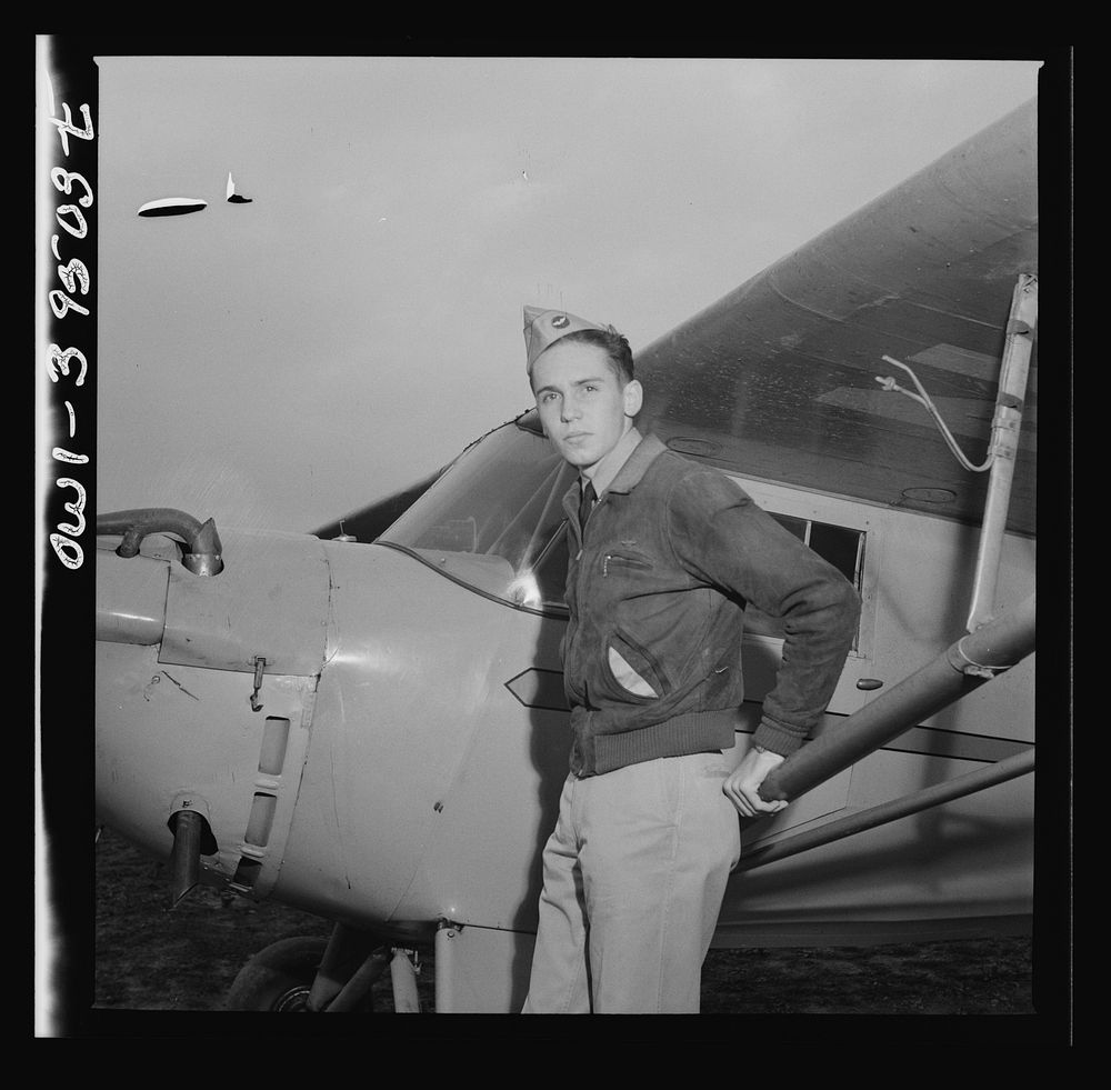 Frederick, Maryland. Walter Spangenberg, a student at Woodrow Wilson High School, in his Civil Air Patrol uniform at the…
