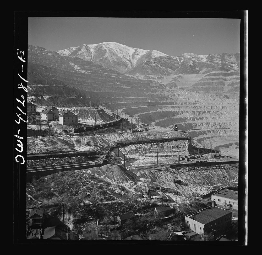 Bingham Canyon, Utah. Open-pit workings of the Utah Copper Company. Sourced from the Library of Congress.