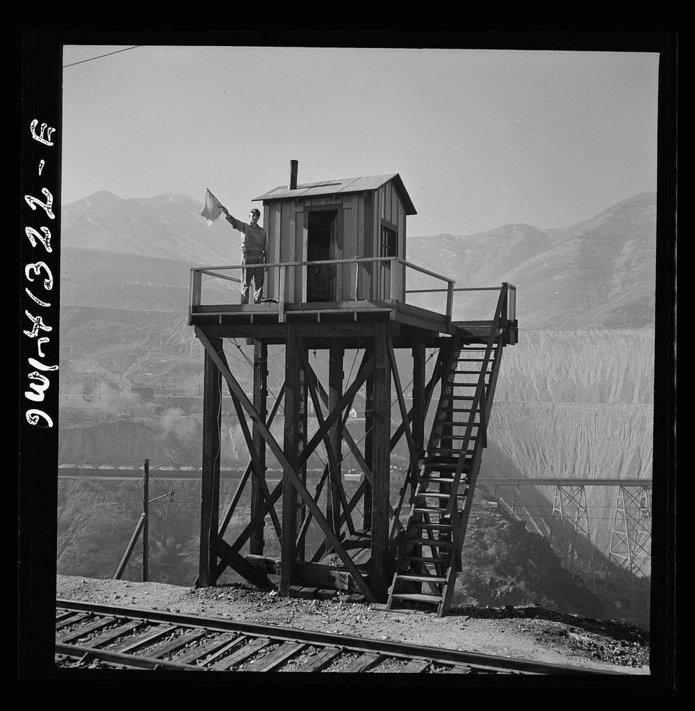 Bingham Canyon, Utah. Signalman of the Utah Copper Company at its open-pit mine workings. Sourced from the Library of…