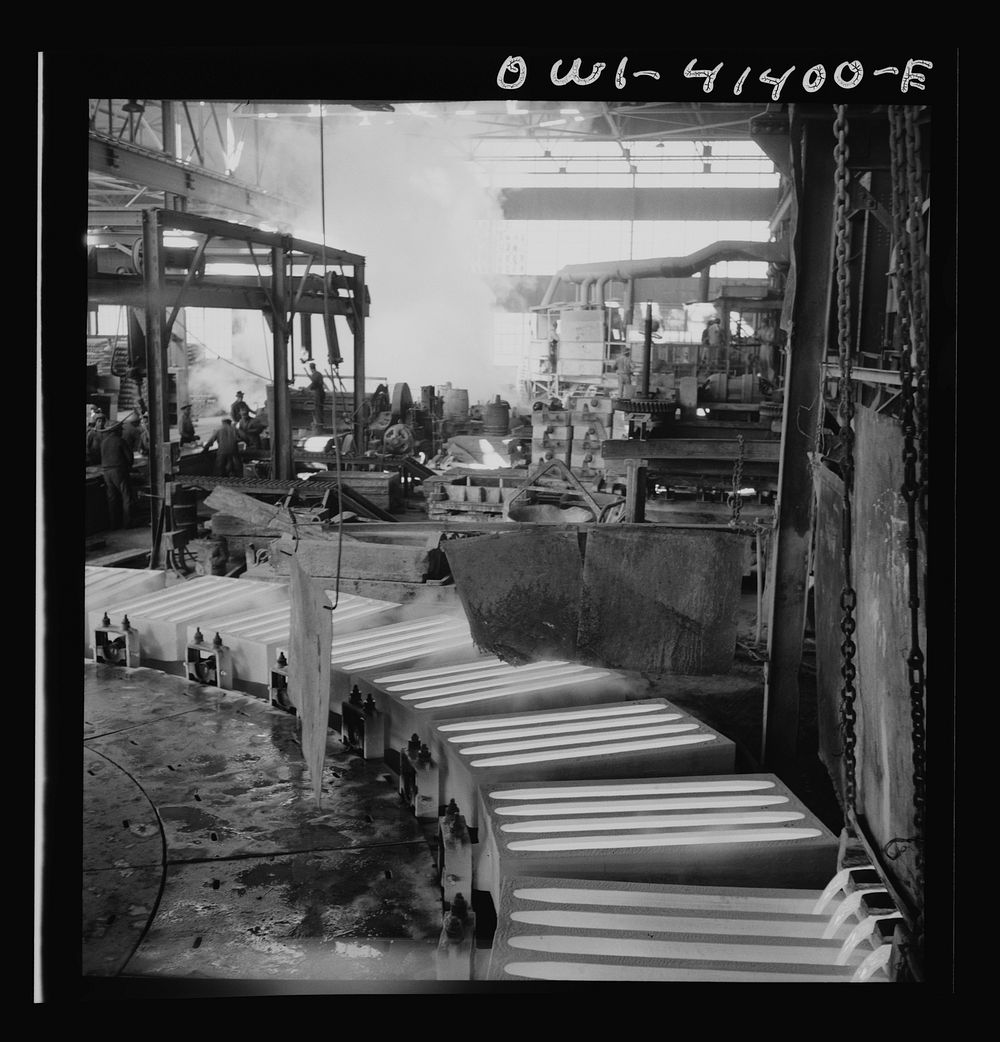 [Untitled photo, possibly related to: Phelps Dodge refining company, El Paso, Texas. Sheets of pure copper, which had been…