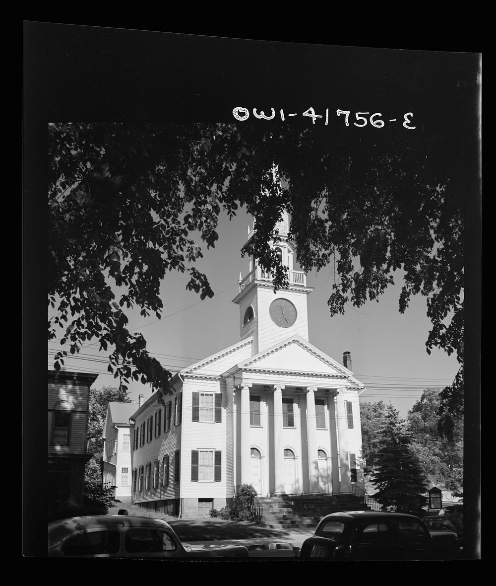 Southington, Connecticut. The First Congregational Church, oldest of the town's eleven churches looks substantially the same…