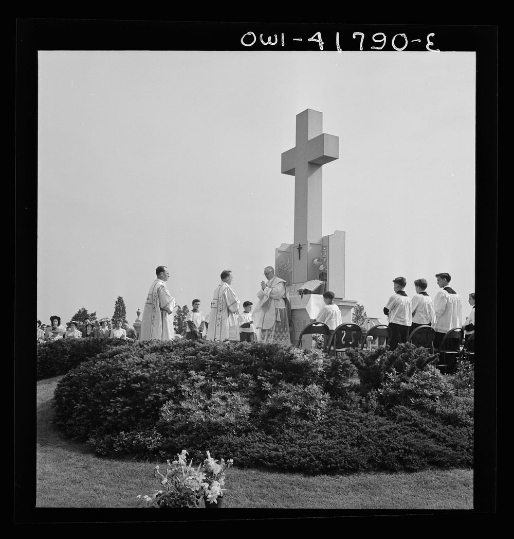 Southington, Connecticut. An American town and its way of life.  On Memorial day the Catholic congregation is gathering in…