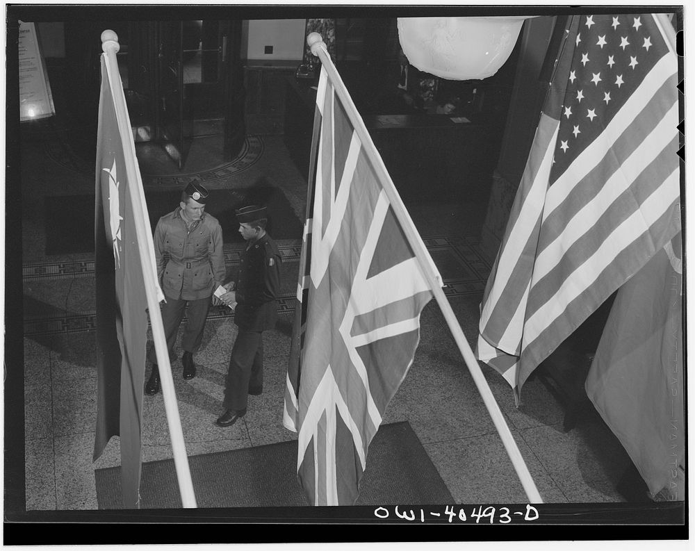 [Untitled photo, possibly related to: Washington, D.C. At the main desk in the lobby of the United Nations service center].…