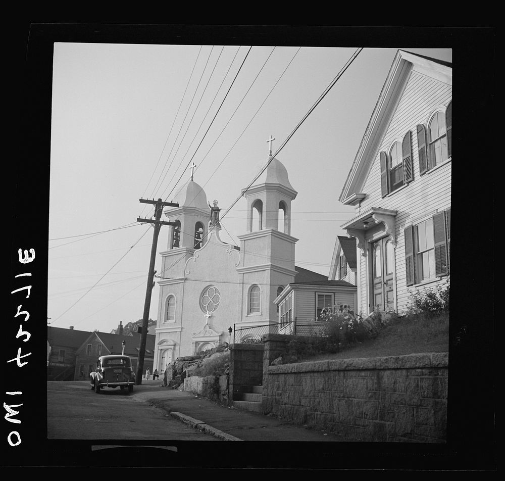 [Untitled photo, possibly related to: Gloucester, Massachusetts. The fishermen's church]. Sourced from the Library of…