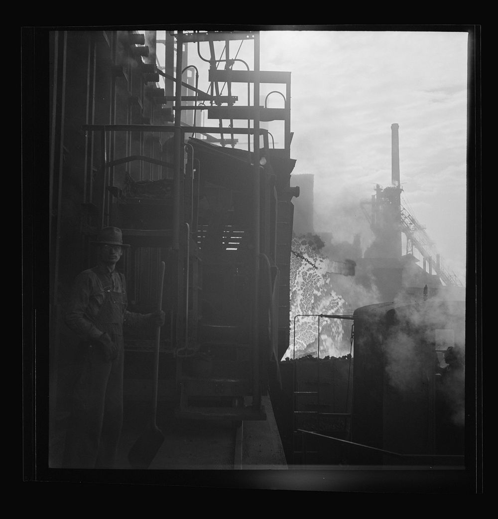 [Untitled photo, possibly related to: Columbia Steel Company at Ironton, Utah. Discharging coke oven]. Sourced from the…