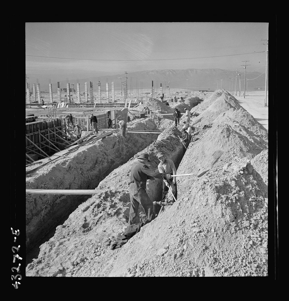 Columbia Steel Company at Geneva, Utah. Steel and concrete go into place rapidly as a new steel mill takes form. The new…