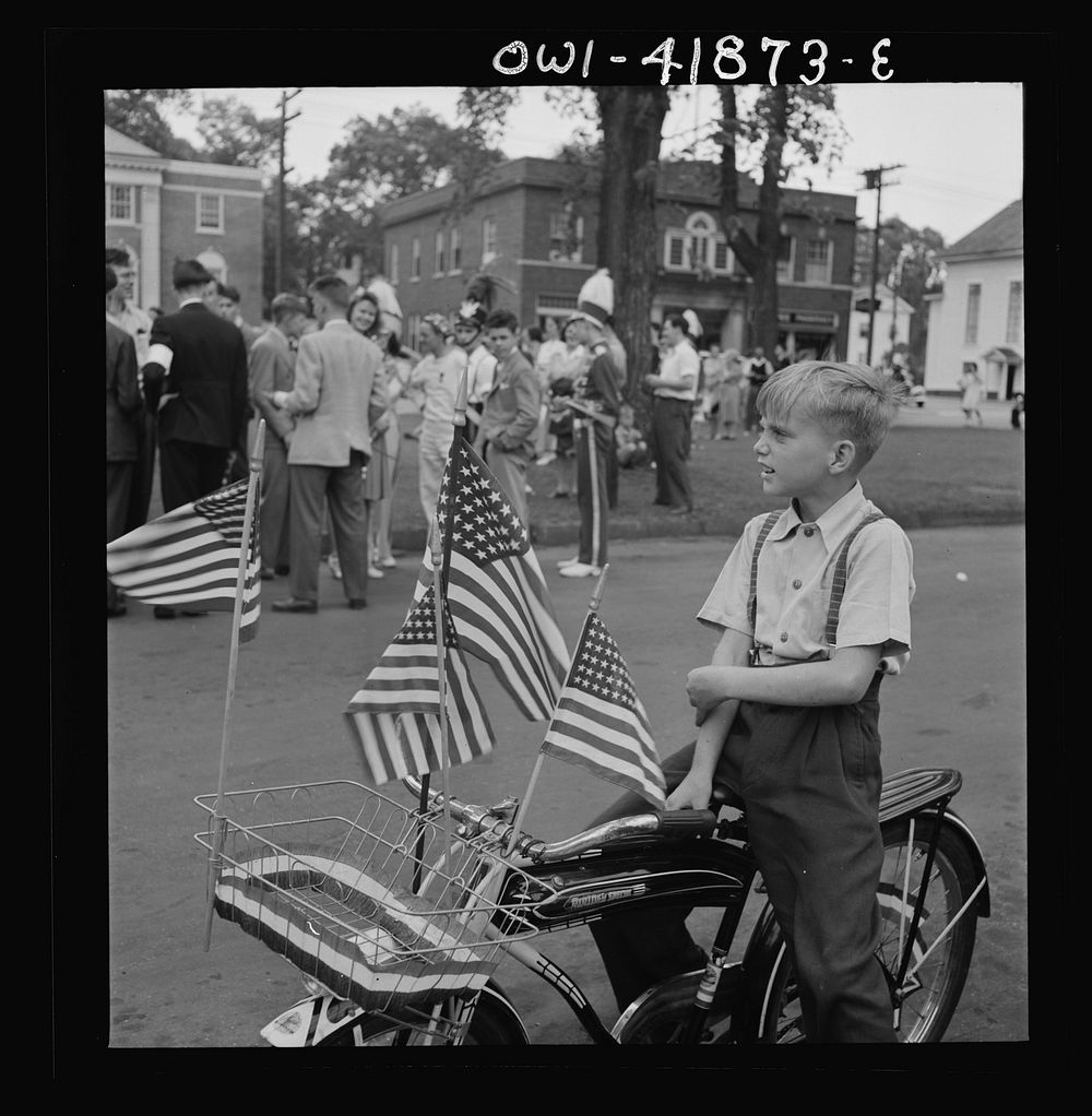 [Untitled photo, possibly related to: Southington, Connecticut. Southington school children staging a patriotic…