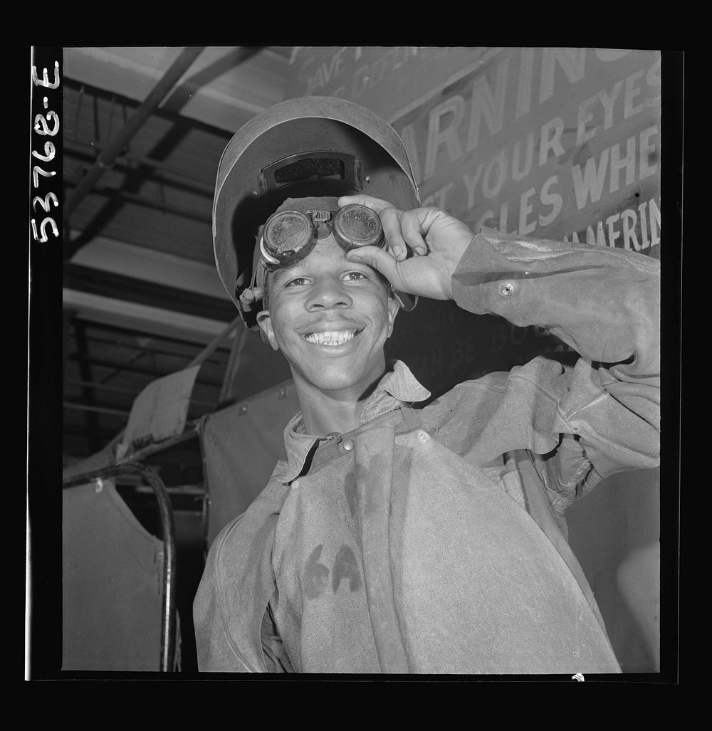 NYA (National Youth Administration) work center, Brooklyn, New York. A  who is receiving training in machine shop practice…
