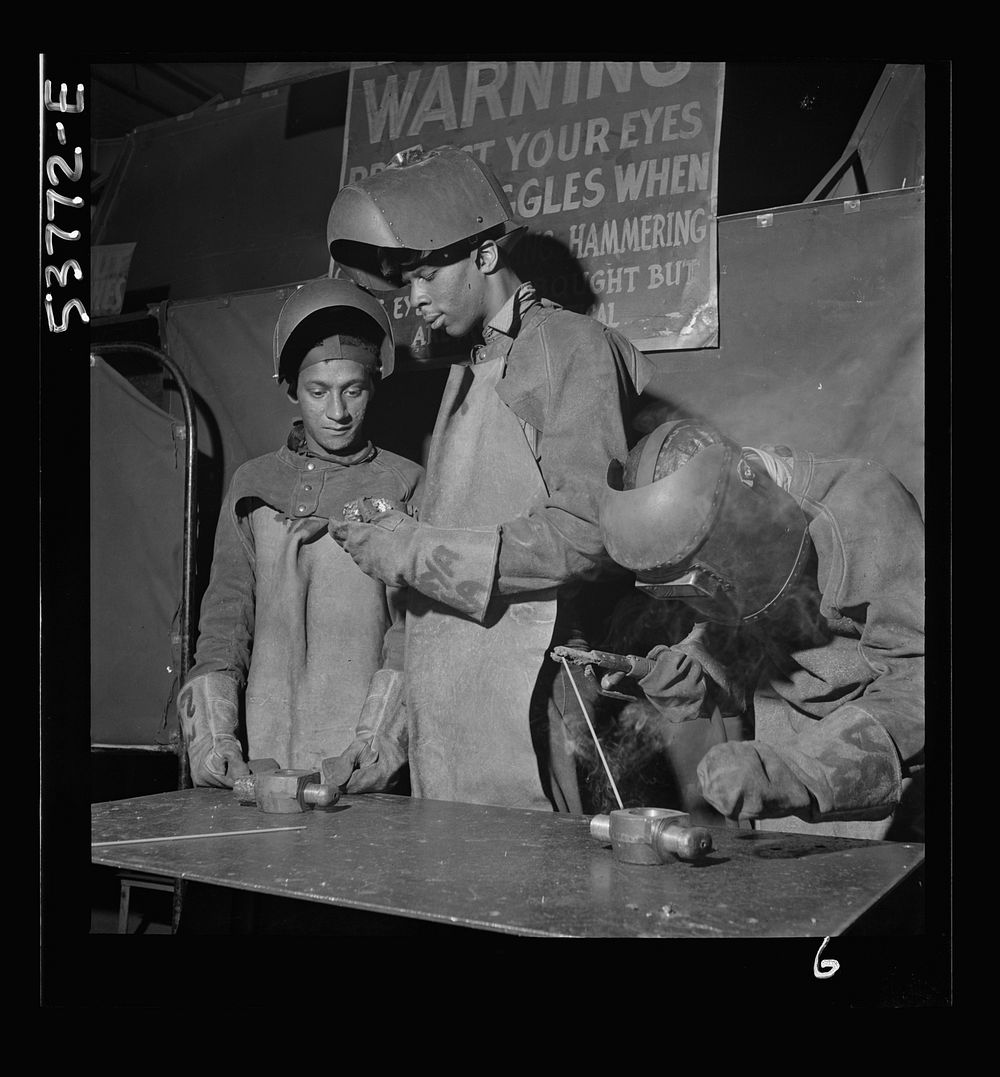 NYA (National Youth Administration) work center, Brooklyn, New York. Two  welders, who are receiving their training in…
