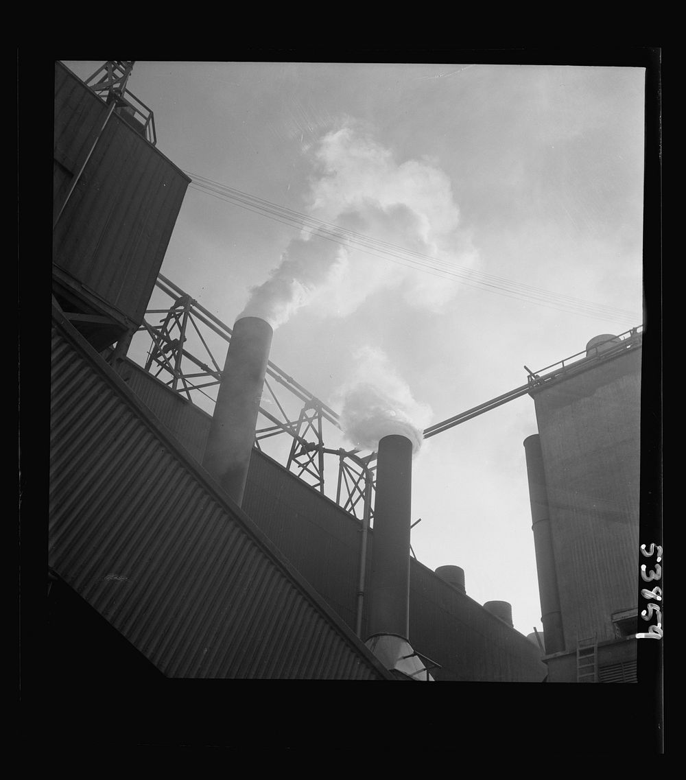 Las Vegas, Nevada. Smoke pouring from the stacks of the preparation building of the Basic Magnesium Incorporated plant…