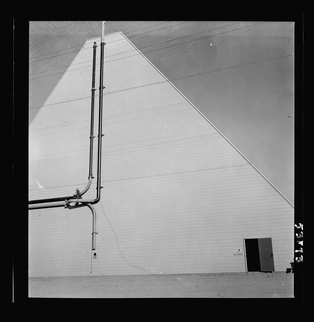 Las Vegas, Nevada. One side of a huge peat storage building on the Basic Magnesium Incorporated grounds in the southern…