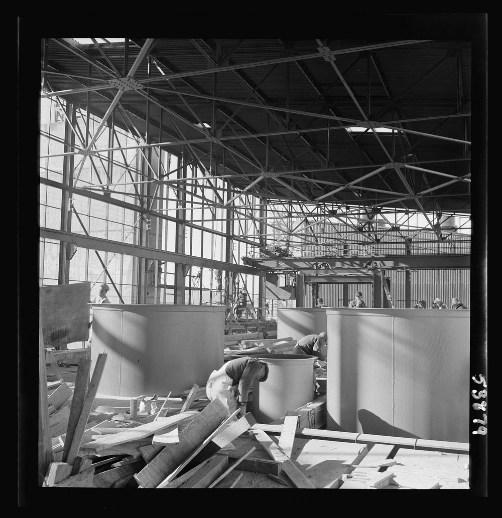 Las Vegas, Nevada. Interior of one of the buildings under construction at the Basic Magnesium Incorporated plant in the…