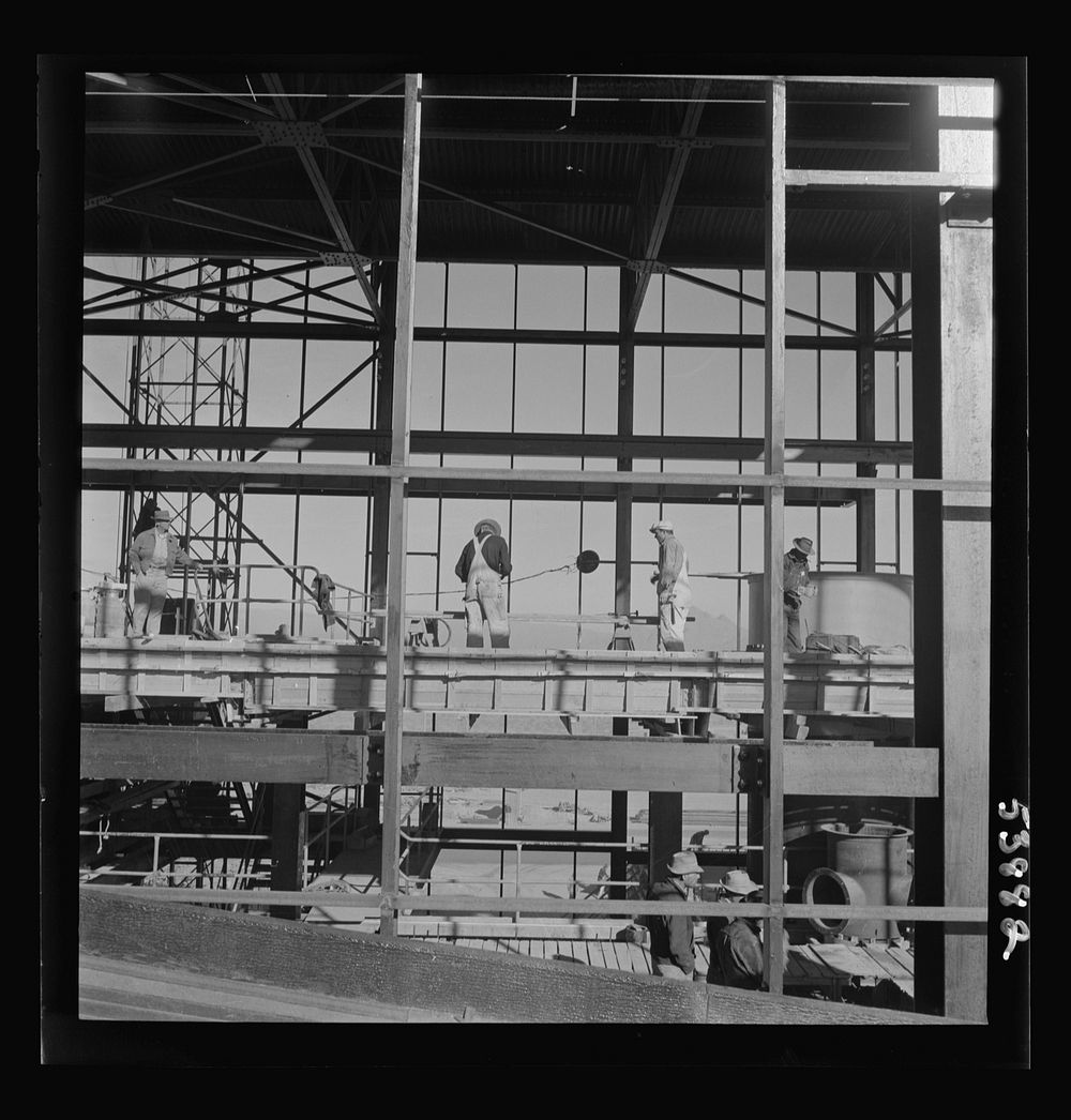 Las Vegas, Nevada. A construction scene at the Basic Magnesium Incorporated plant in the southern Nevada desert, showing…