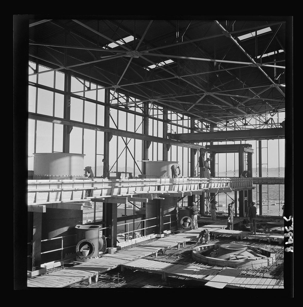 [Untitled photo, possibly related to: Las Vegas, Nevada. A construction scene at the Basic Magnesium Incorporated plant in…