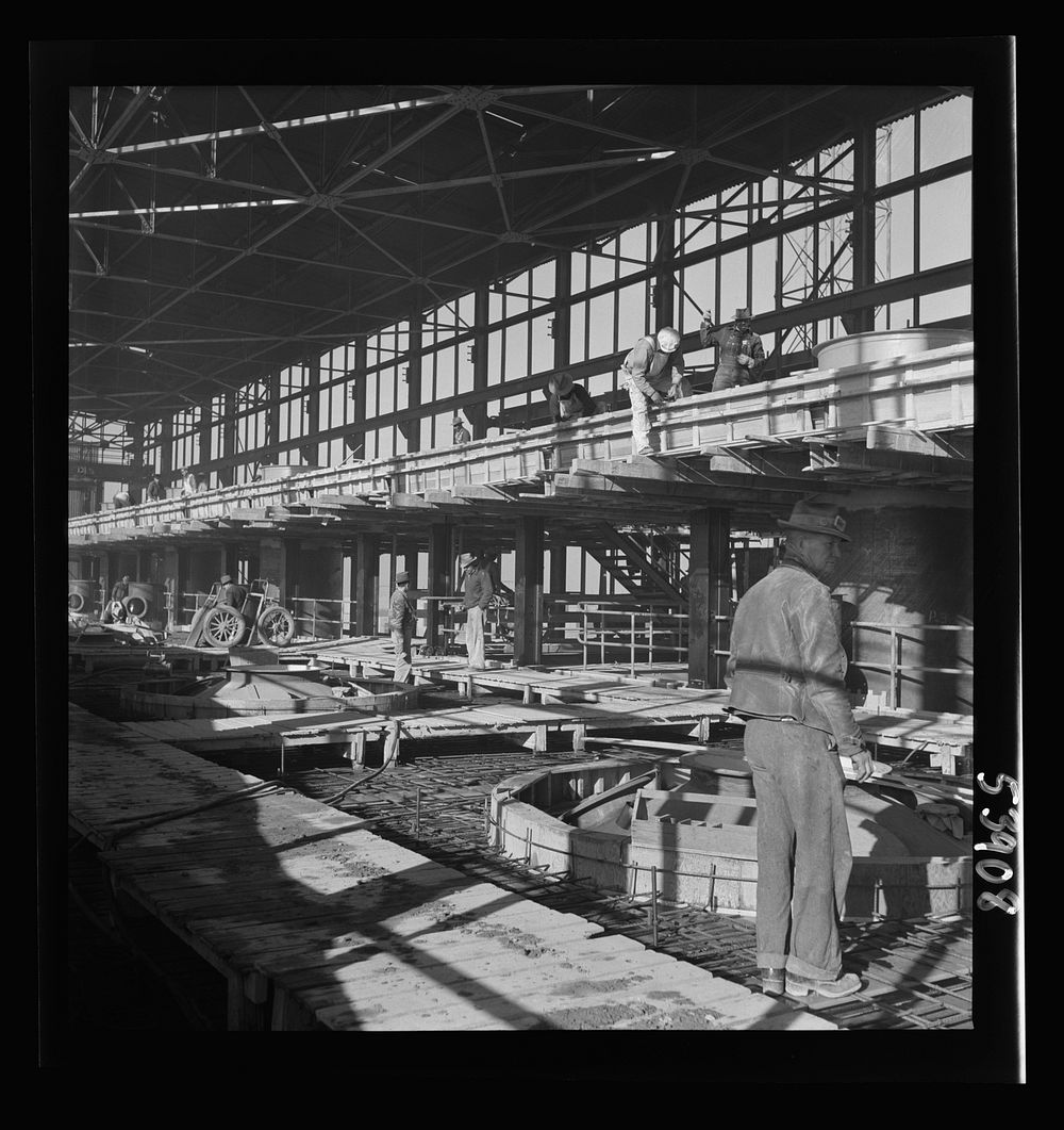[Untitled photo, possibly related to: Las Vegas, Nevada. A construction scene at the Basic Magnesium Incorporated plant in…