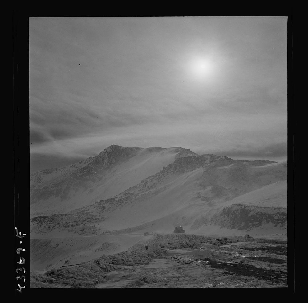 Loveland Pass, Colorado. The road leading to the pass. Sourced from the Library of Congress.
