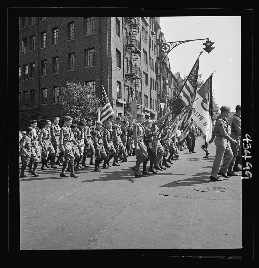Brooklyn, New York. Anniversay Day parade of the Sunday school of the Church of the Good Shepherd. Sourced from the Library…
