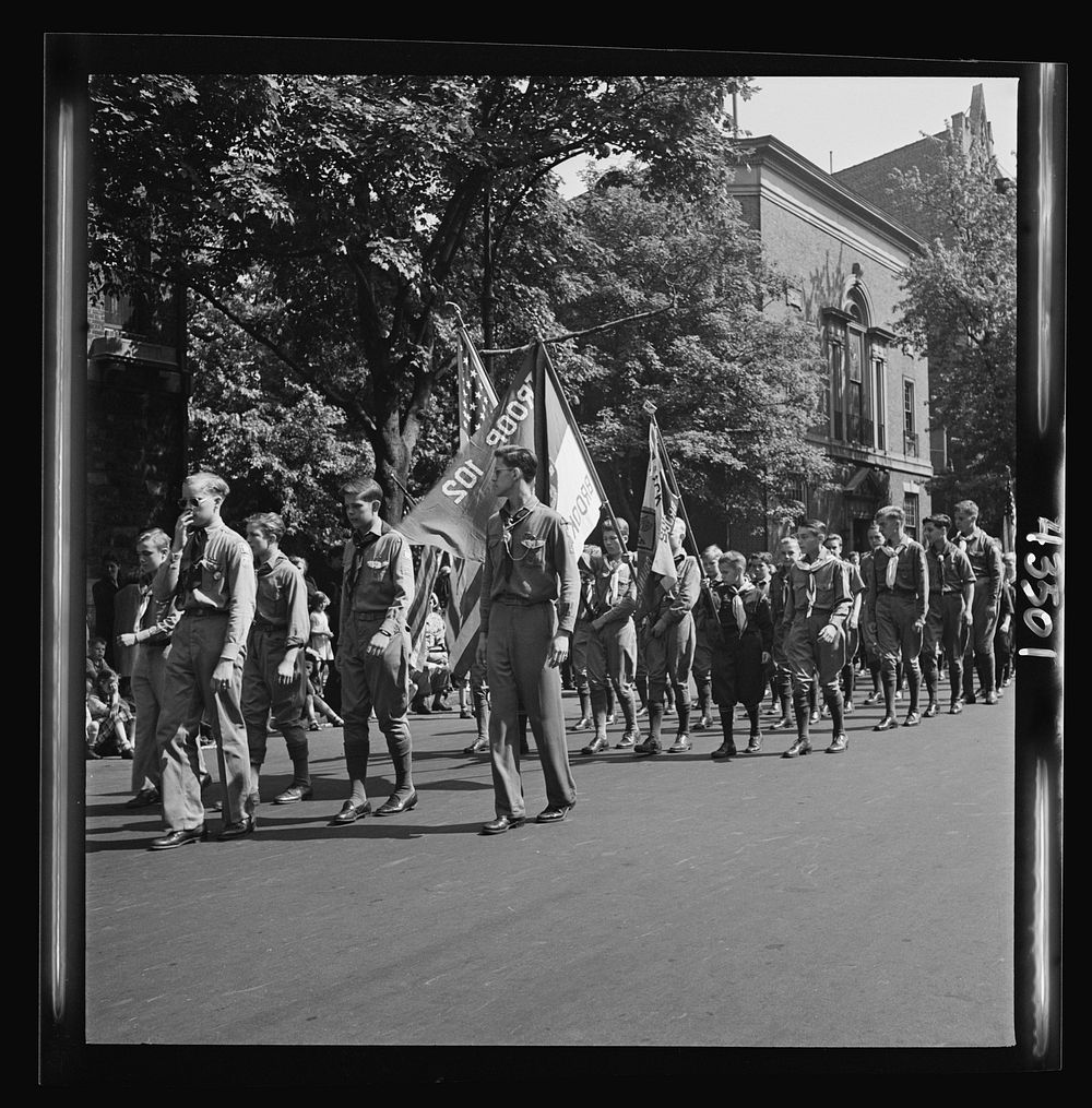 Brooklyn, New York. Anniversay Day parade of the Sunday school of the Church of the Good Shepherd. Sourced from the Library…