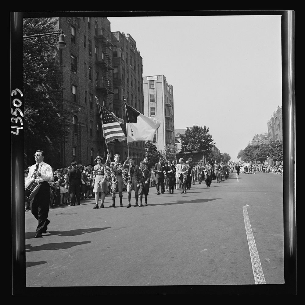 Brooklyn, New York. Anniversay Day parade of the Sunday school of the Church of the Good Shepherd. Sourced from the Library…