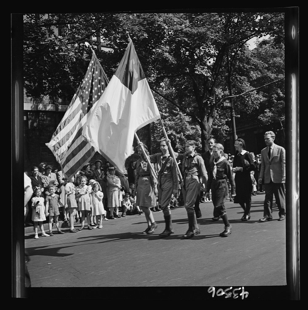 [Untitled photo, possibly related to: Brooklyn, New York. Anniversay Day parade of the Sunday school of the Church of the…