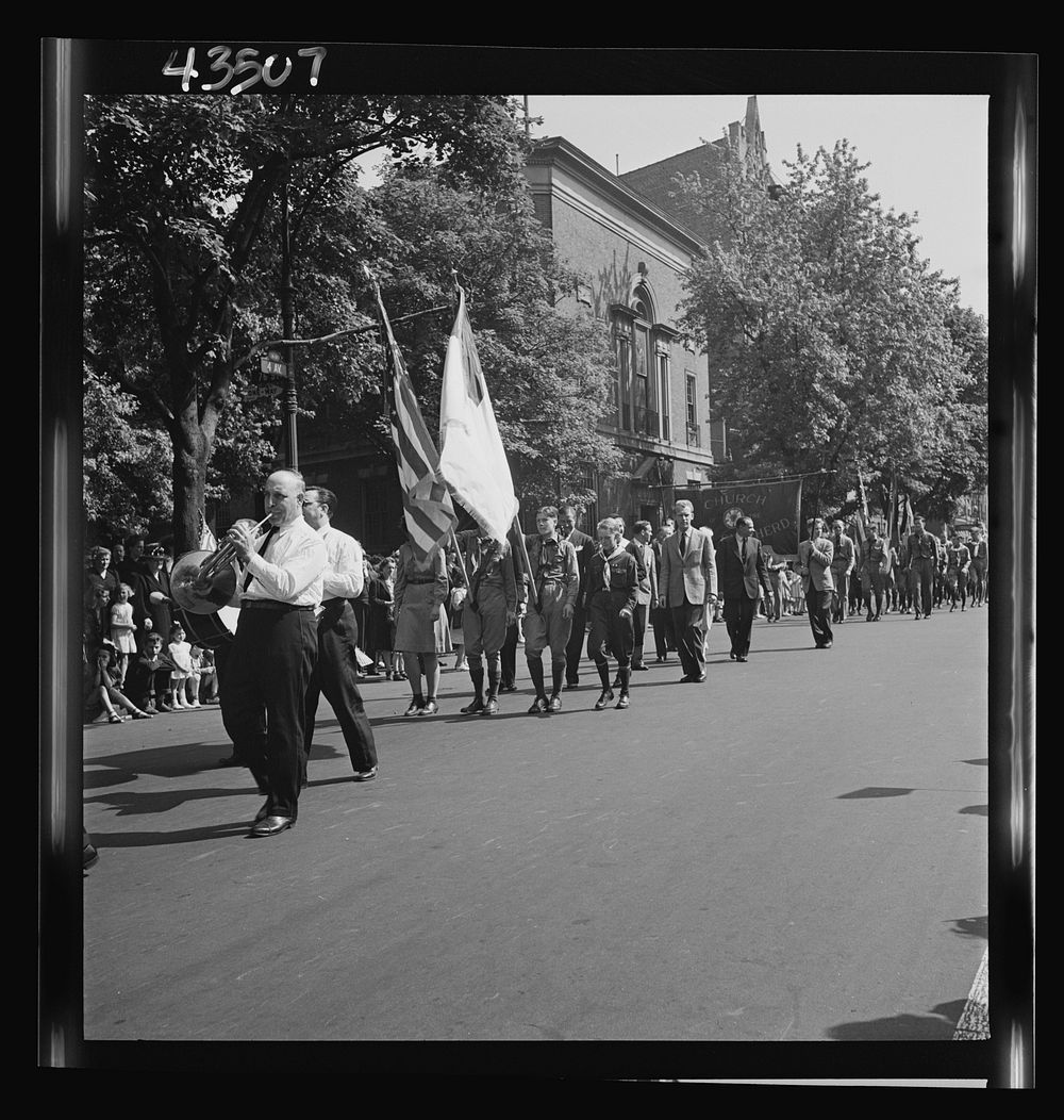 Brooklyn, New York. Anniversary Day parade of the Sunday school of the Church of the Good Shepherd. Sourced from the Library…