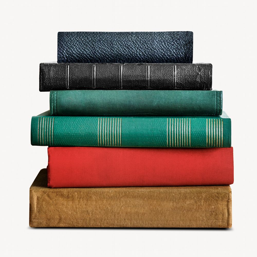 Book stack, learning isolated image on white background