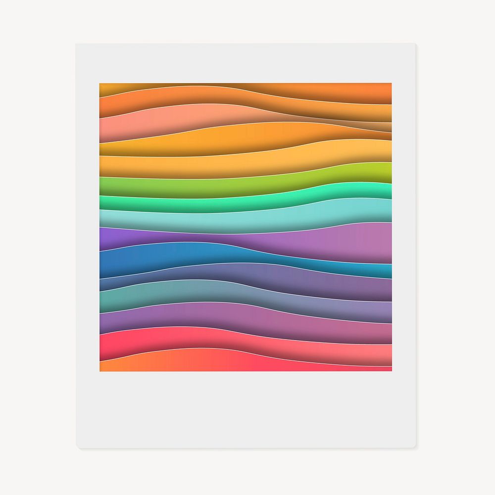Rainbow paper waves instant photo, texture image