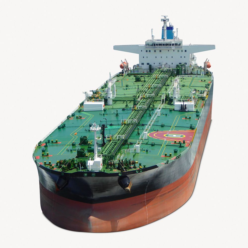 Tanker ship, vehicle isolated image on white background