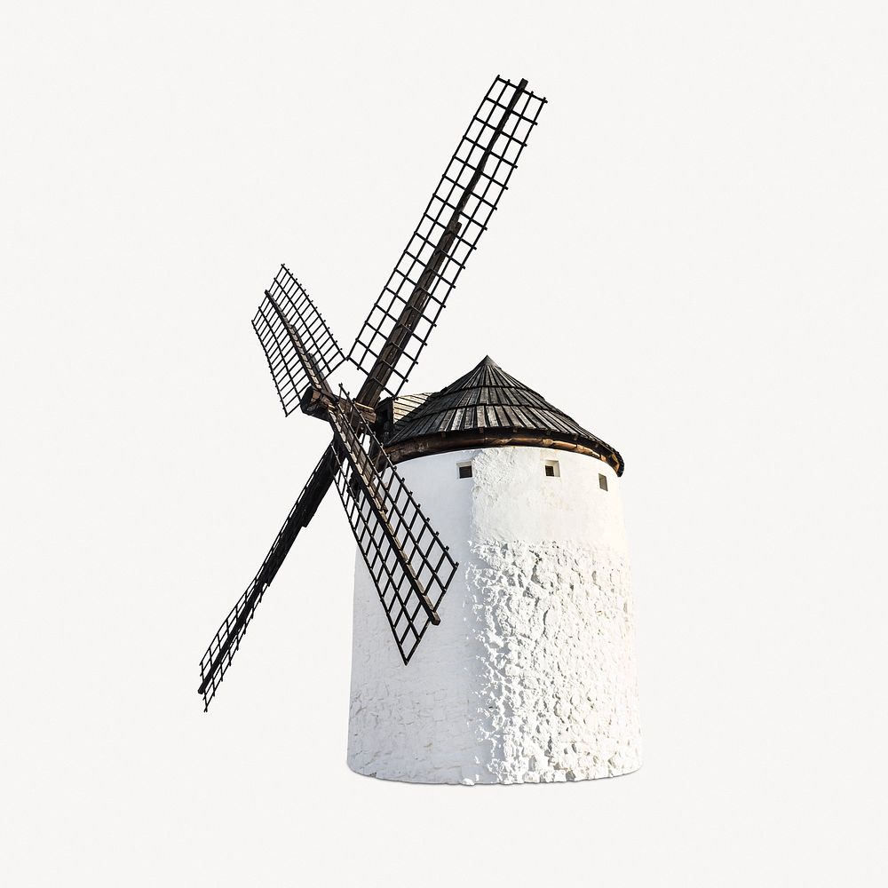 Windmill, farming isolated image on white background