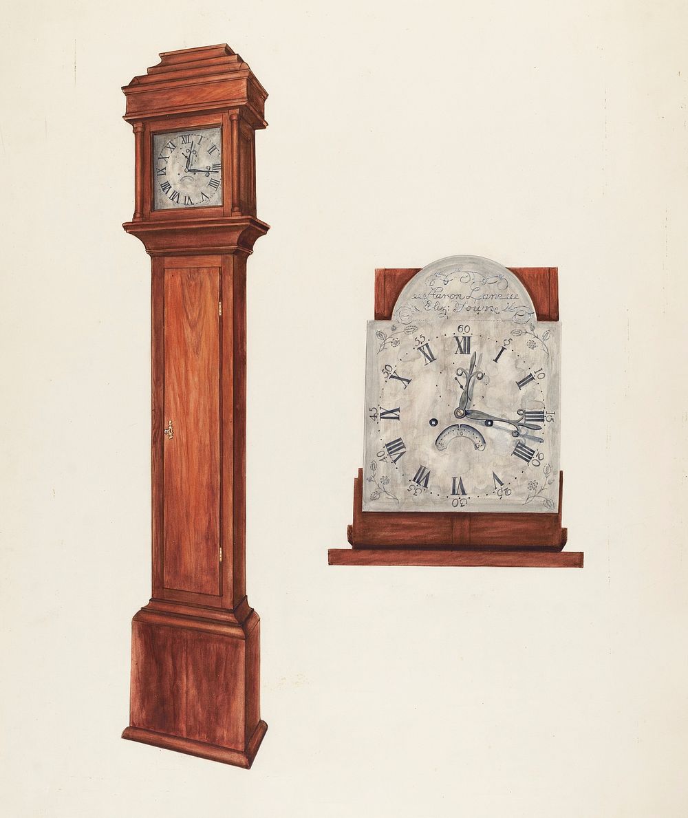 Clock (c. 1939) by Leonard Battee. Original from The National Gallery of Art. Digitally enhanced by rawpixel.