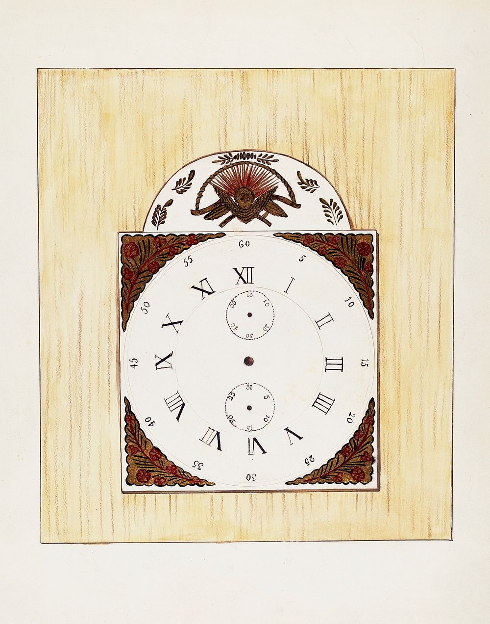 Clock Face (ca.1936) by Ann Gene Buckley. Original from The National Gallery of Art. Digitally enhanced by rawpixel.