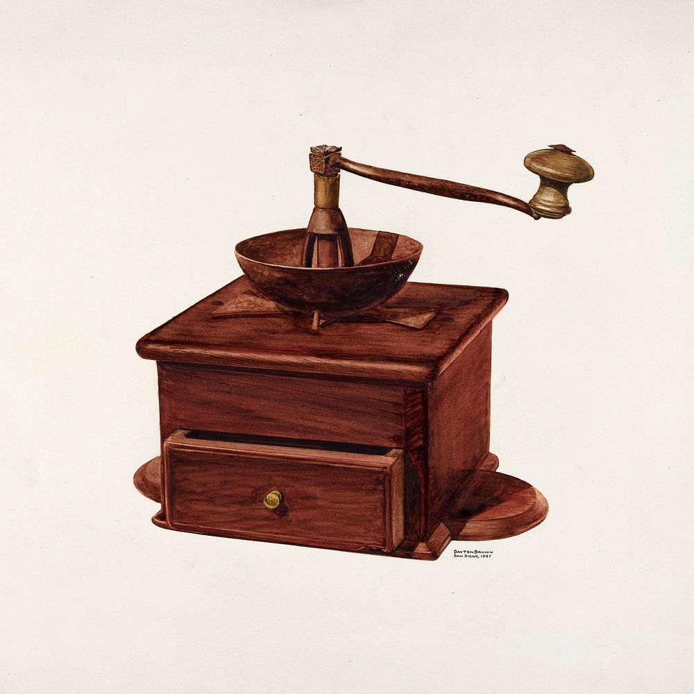 Coffee Grinder (1937) by Dayton Brown. Original from The National Gallery of Art. Digitally enhanced by rawpixel.