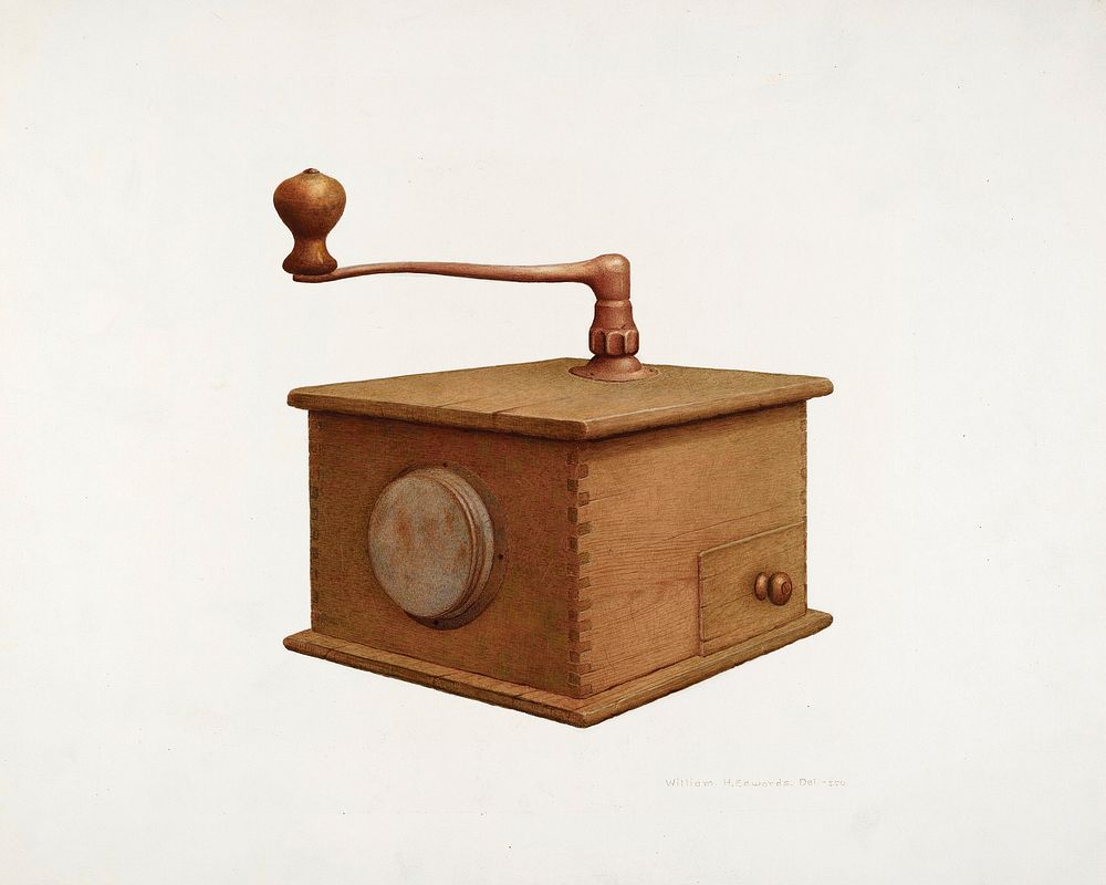 Coffee Grinder (ca. 1940) by William H. Edwards. Original from The National Gallery of Art. Digitally enhanced by rawpixel.
