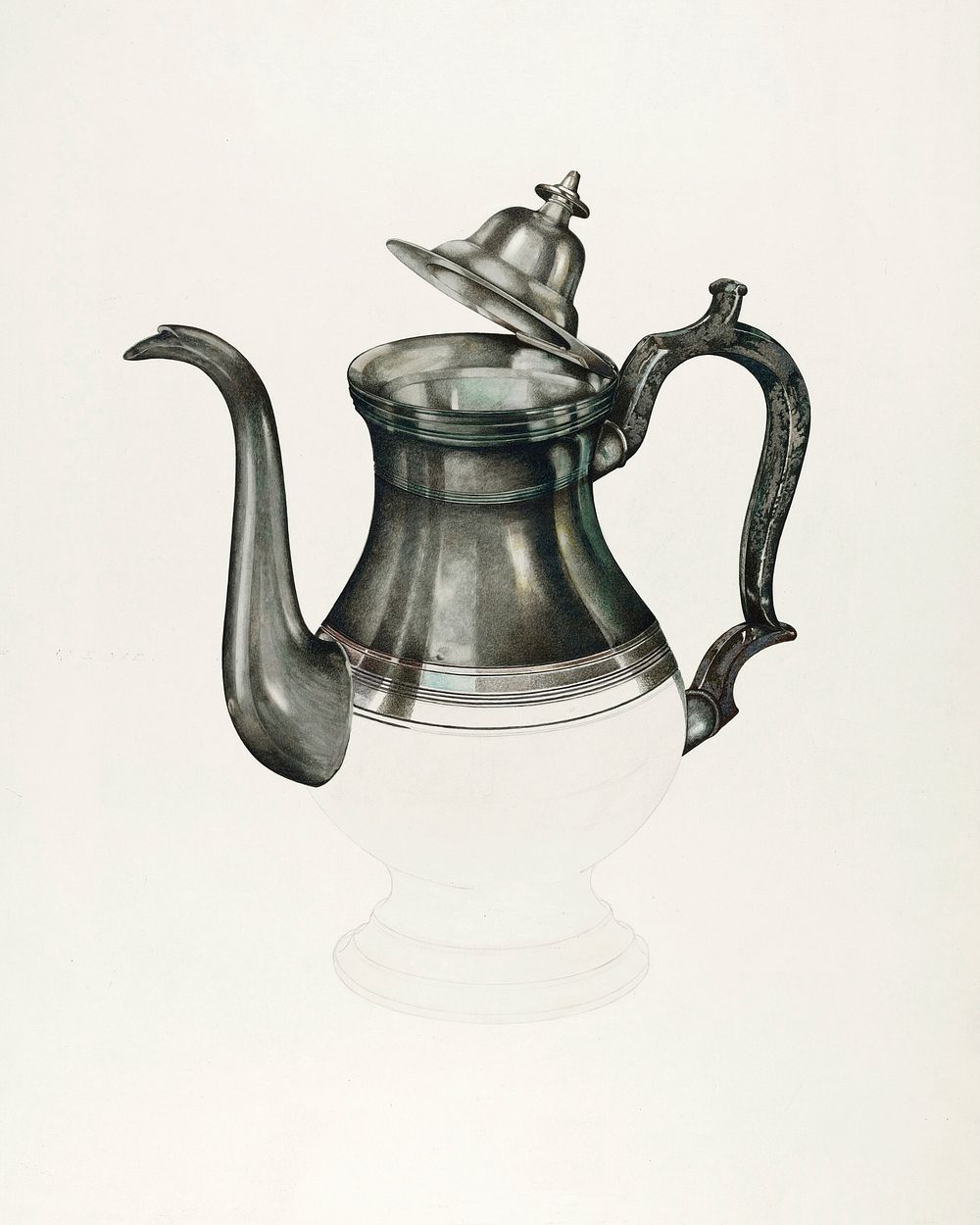 Coffee Pot (1935&ndash;1942) by John Thorsen. Original from The National Gallery of Art. Digitally enhanced by rawpixel.