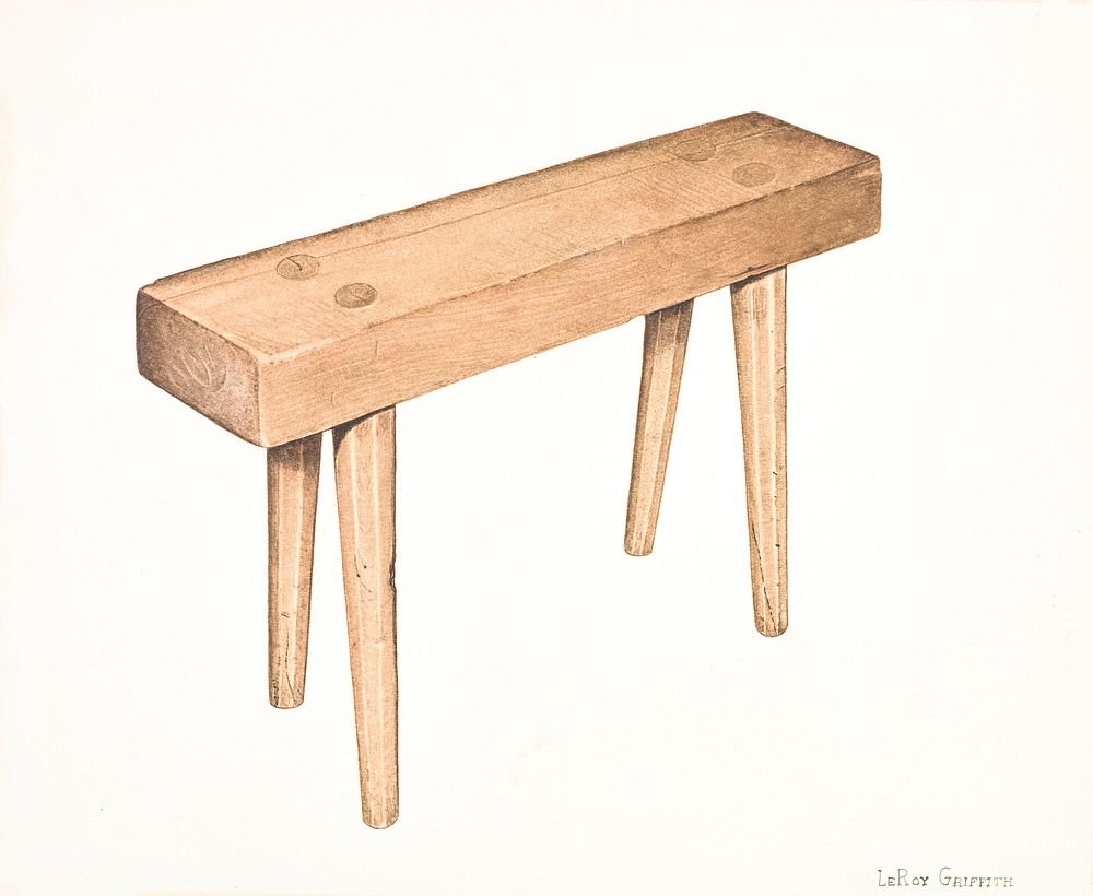 Dough Trough Bench (ca. 1940) by LeRoy Griffith. Original from The National Gallery of Art. Digitally enhanced by rawpixel.