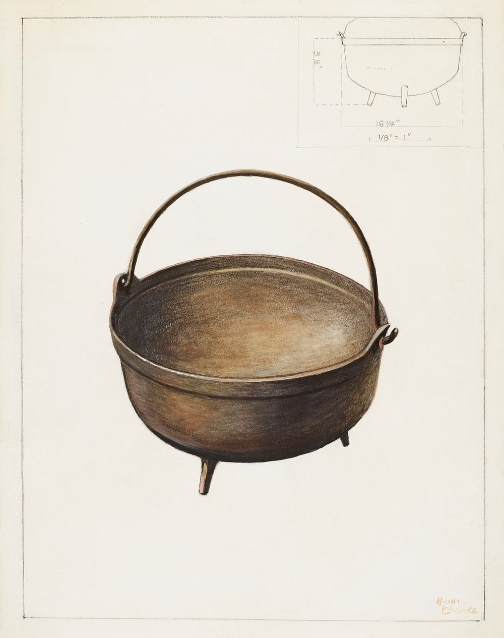 Fireplace Kettle (ca. 1936) by Hugh Clarke. Original from The National Gallery of Art. Digitally enhanced by rawpixel.