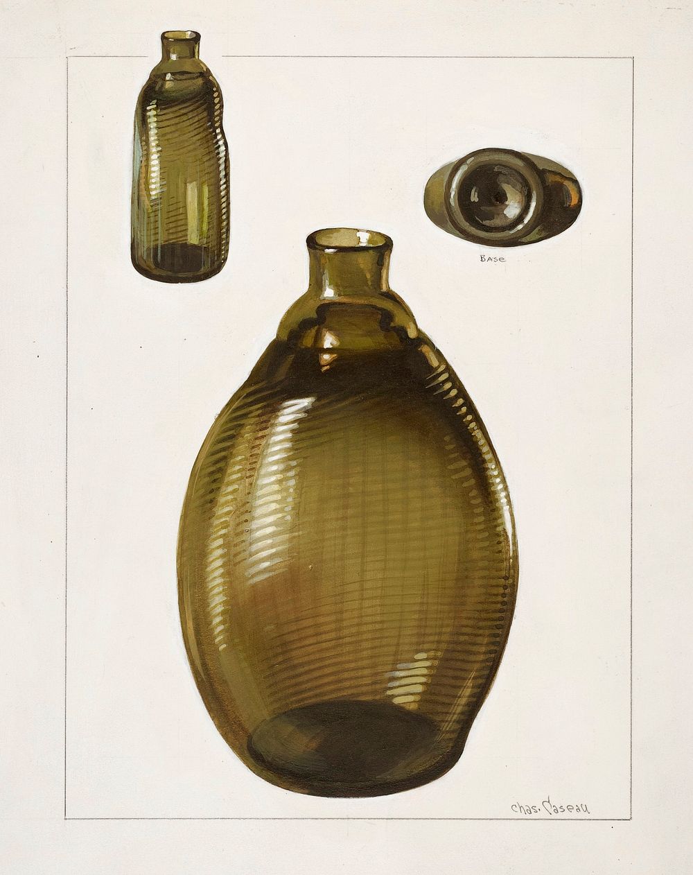 Flask (Pitkin Type) (ca. 1936) by Charles Caseau. Original from The National Gallery of Art. Digitally enhanced by rawpixel.
