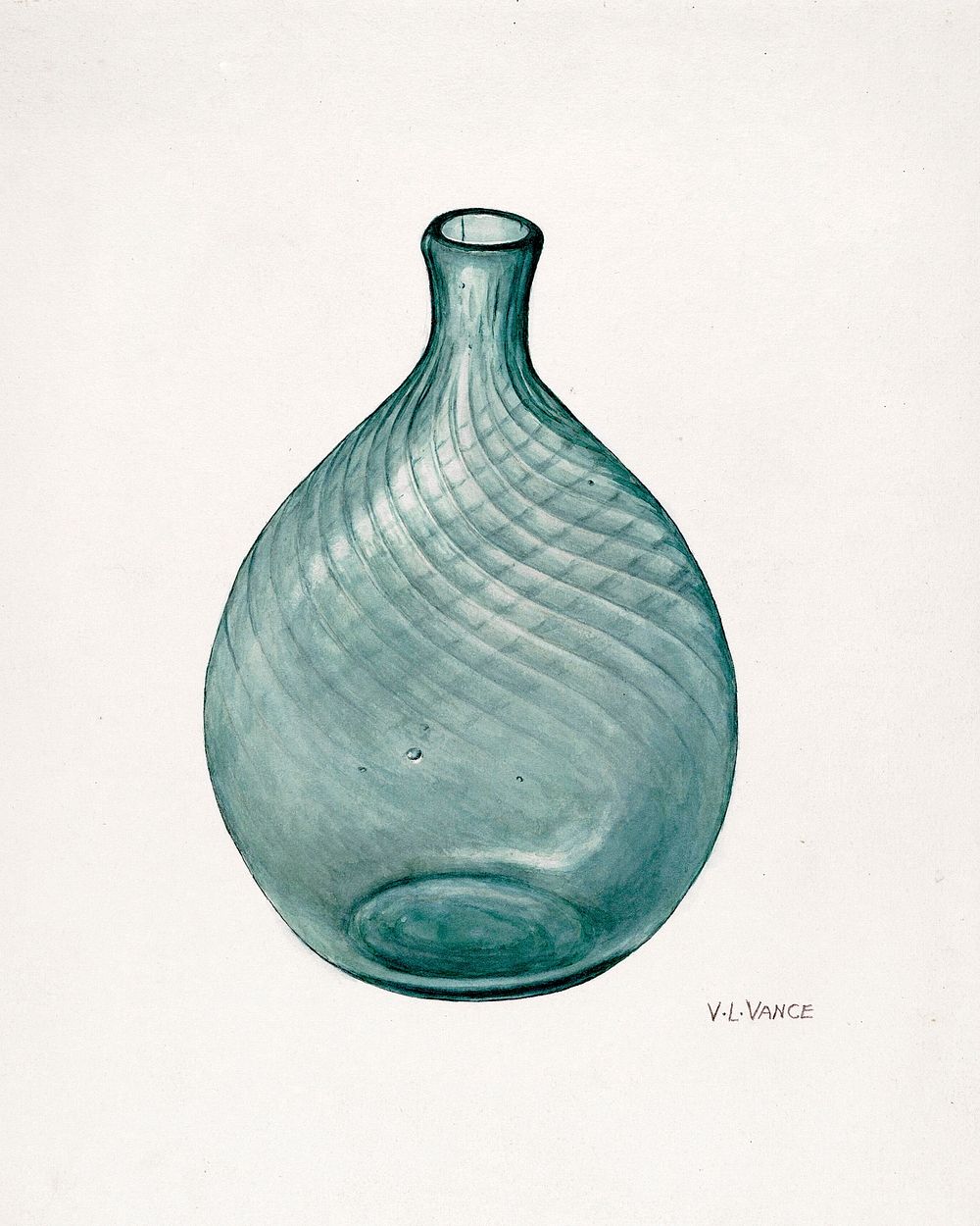 Flask (ca. 1941) by V.L. Vance. Original from The National Gallery of Art. Digitally enhanced by rawpixel.
