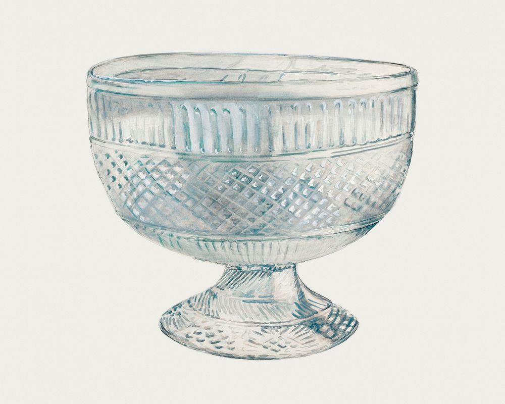 Glass Bowl (ca. 1936) by Ella Josephine Sterling. Original from The National Gallery of Art. Digitally enhanced by rawpixel.