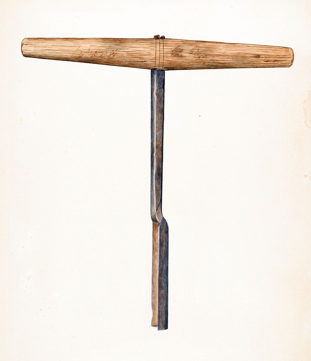 Handmade Auger (ca. 1942) by William Frank. Original from The National Gallery of Art. Digitally enhanced by rawpixel.