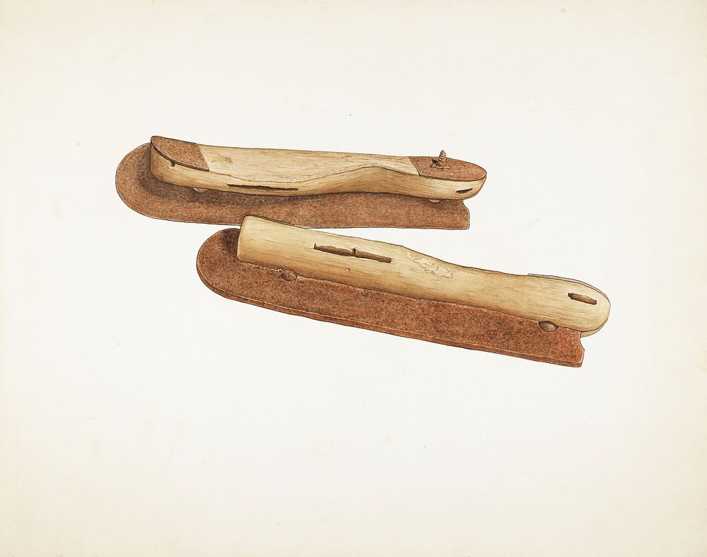 Ice Skates (ca. 1940) by Harley Kempter. Original from The National Gallery of Art. Digitally enhanced by rawpixel.