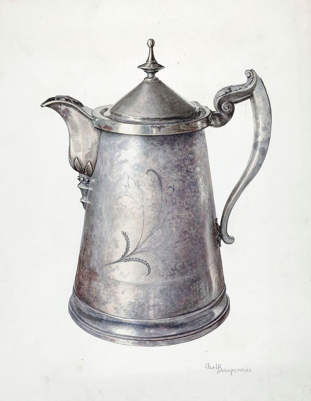 Ice Water Pitcher (ca. 1940) by Carl Buergerniss. Original from The National Gallery of Art. Digitally enhanced by rawpixel.