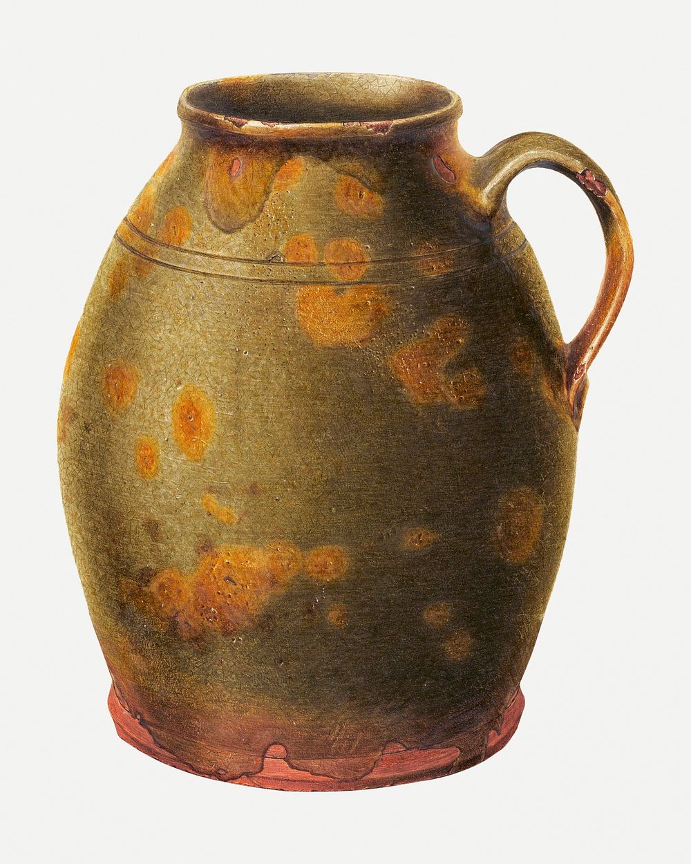 Vintage jug psd illustration, remixed from the artwork by Alfred Parys