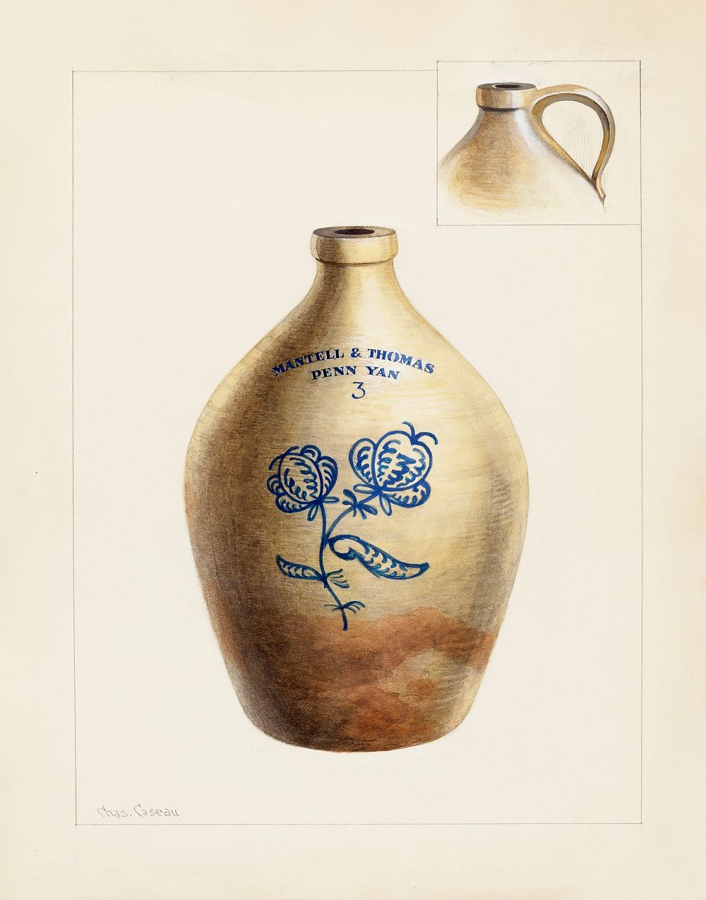 Jug (ca. 1937) by Charles Caseau. Original from The National Gallery of Art. Digitally enhanced by rawpixel.