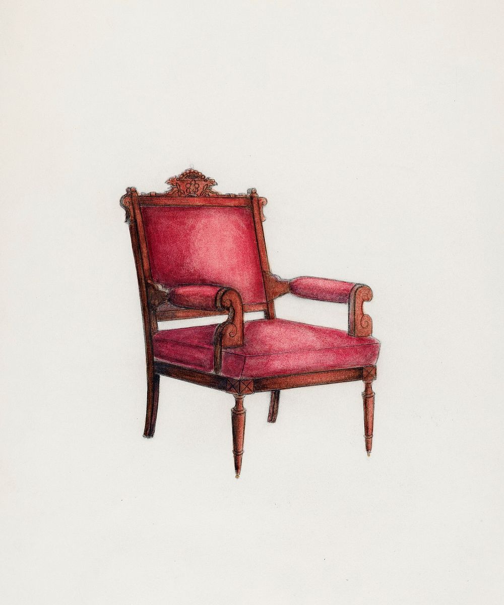 Arm Chair (1935–1942) by Herbert Marsh. Original from The National Galley of Art. Digitally enhanced by rawpixel.