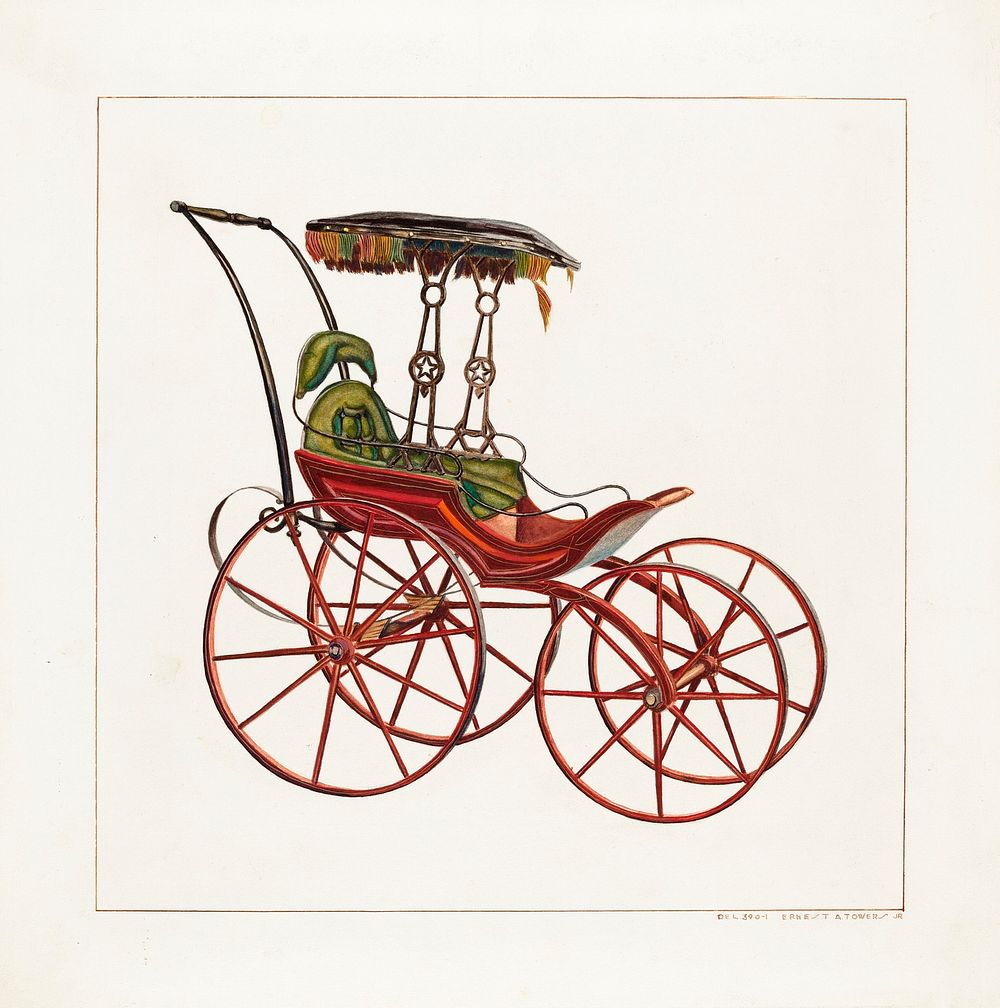 Baby Carriage (ca. 1927) by Ernest A. Towers, Jr. Original from The National Galley of Art. Digitally enhanced by rawpixel.