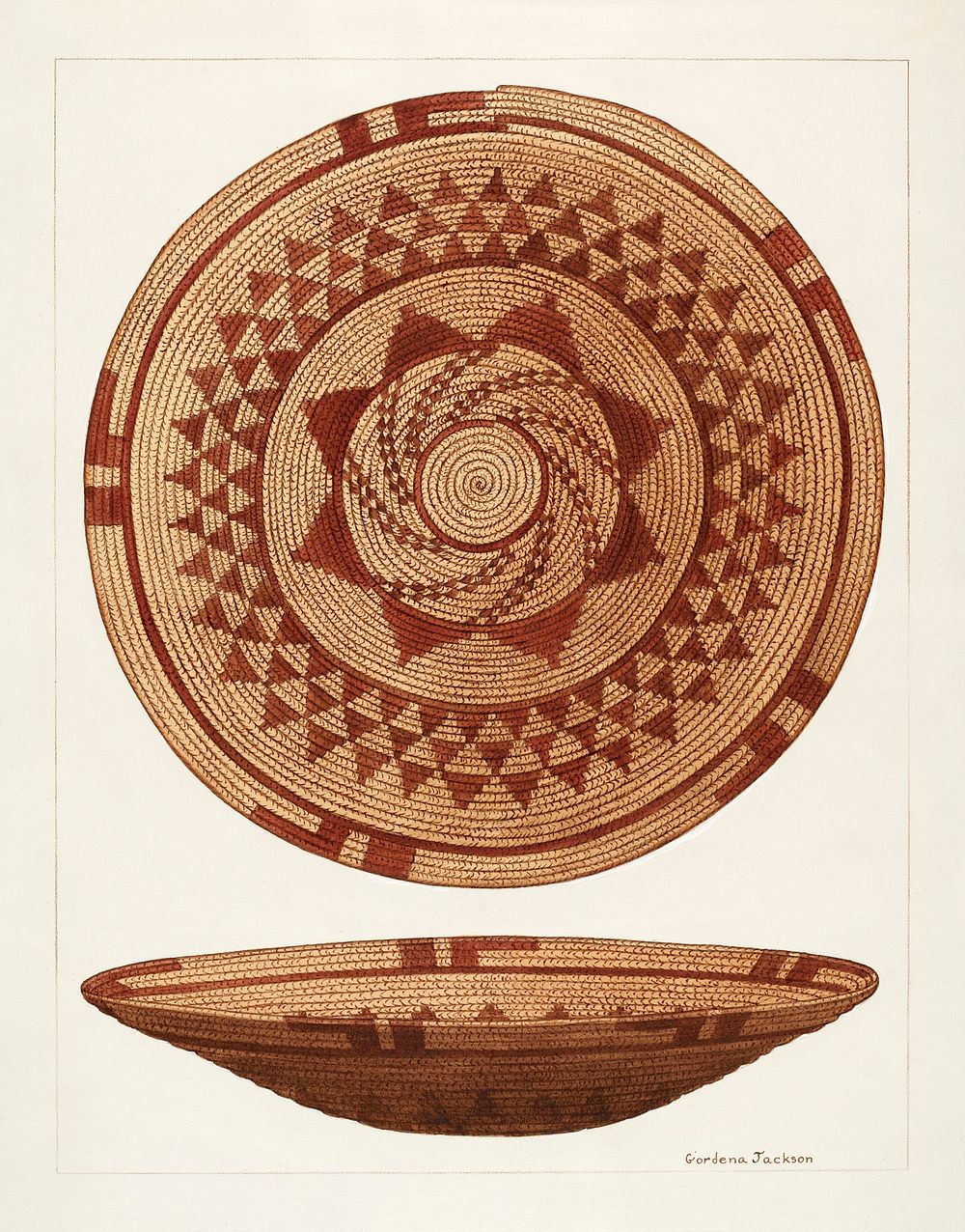 Basket (ca. 1937) by Gordena Jackson. Original from The National Gallery of Art. Digitally enhanced by rawpixel.
