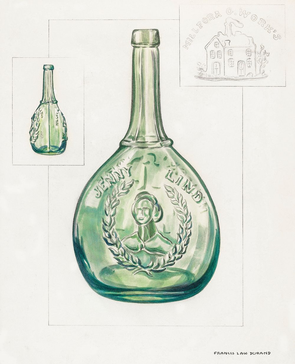 Bottle (1935&ndash;1942) by Francis Law Durand. Original from The National Galley of Art. Digitally enhanced by rawpixel.