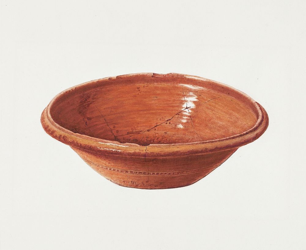 Bowl (ca. 1939) by Wilford H. Shurtliff. Original from The National Gallery of Art. Digitally enhanced by rawpixel.