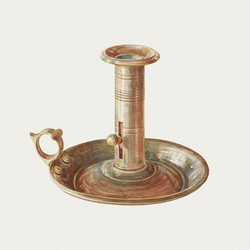 Vintage candlestick psd illustration, remixed from the artwork by Alfred Walbeck
